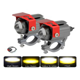 * Par Faros Lupa 60w Luz Spot Doble Color Estrobos Auto  [u]