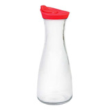 Jarra De Vidrio Con Tapa Roja Con Boquilla 900 Ml Cocina 