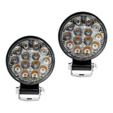 I O L 2 Faros Led Redondos 3 Pulgadas Ambar Blanco Estrobo