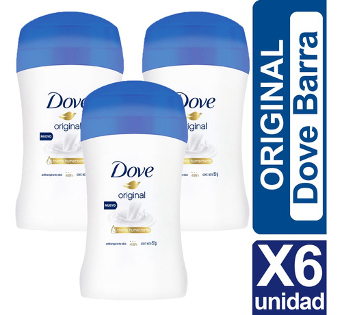 Desodorante Dove Original Barra Pack De 6 Unidades
