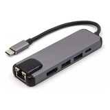 Usb C Hub Adaptador Hdmi Ethernet Rj45 Macbook Air/pro/win