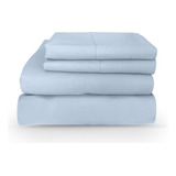 Juego De Sábanas Algodón Nube® (queen Size ) Color Baby Blue Diseño De La Tela Liso