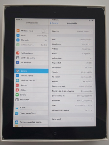 iPad 2da Generación 64g Wifi+cellular Black