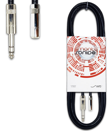 Cable Adaptador Miniplug Hembra A Plug Trs Stereo 1 Mts 