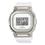 Reloj Casio G-shock Digital Original Blanco Para Mujer Color Del Bisel Plateado