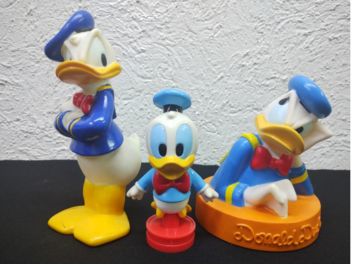 Lote Figuras Pato Donald Goma Plástico Vinilo 90s 3pz Disney
