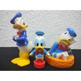 Lote Figuras Pato Donald Goma Plástico Vinilo 90s 3pz Disney