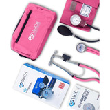 Kit Estuche Tensiometro + Fonendo Marca Valcri Color Rosa