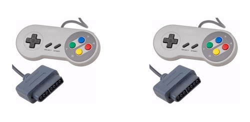 Kit Controles Para Super Nintendo Famicom  Joystick Cinza