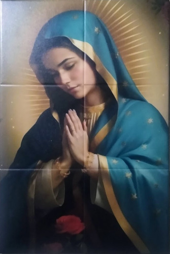 Imagen Virgen De Guadalupe En 6 Azulejos 30x45 Cms.