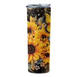 Termo Cafe Skinny Tumbler Girasoles Regalo Flores