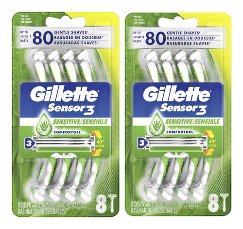 Gillette Sensor3 - Maquinillas De Afeitar Desechables Sensib