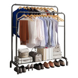 Perchero Metálico Resistente Organizador Closet Doble Barra