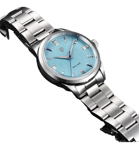 Reloj De Mano Azul Elegante De Acero Inoxidable