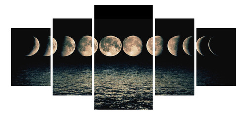 Fases De La Luna Triptico 110x55 Cuadro