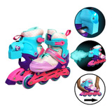 Patins Infantil Feminino Tam 34 37 Com Led E Fumaça