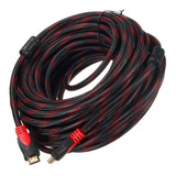 Cable Hdmi 20 Metros Doble Filtro Mallado Punta Dorada Nuevo