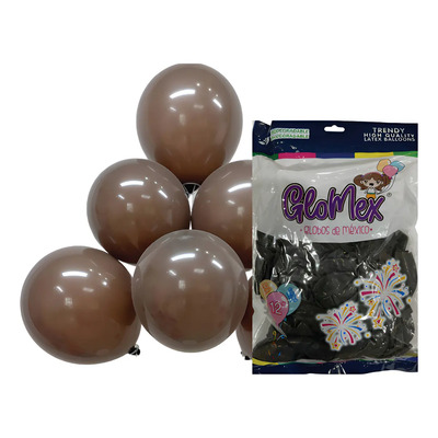 Globos Glomex #12 C\u002F100 Colores A Color Cafe Madera Glomex 12 Estandar | MercadoLibre