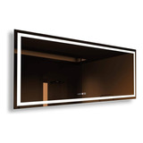 Espejo Baño Rectangular 120x70 Cm Luz Led Temperatura Y Hora