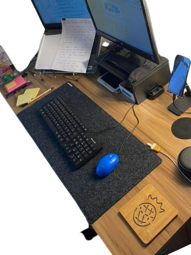 Desk Pad Nogue Design 120x60cm Feltro Super Luxo