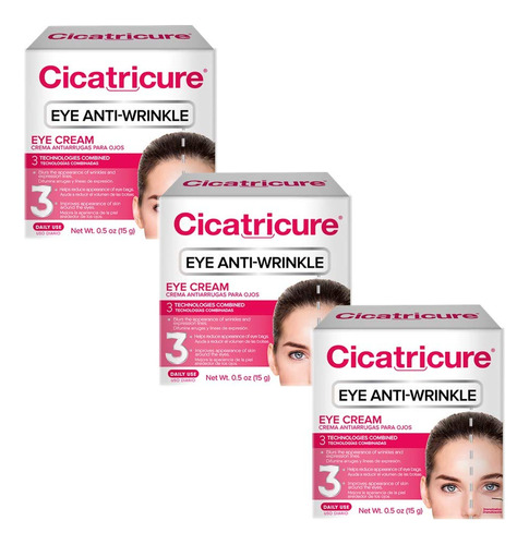 Cicatricure Eye Crema Anti-arrugas 0.5 Oz Tres Pack