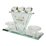 Candelabro Triangular De Cristal Para Shabat 2 Brazos