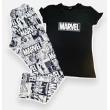 Pijama Marvel Blanco Y Negro Dama