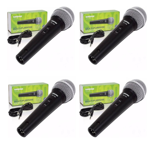 Shure Sv100 Paquete Micrófonos Para Voz 4 Piezas Vocal