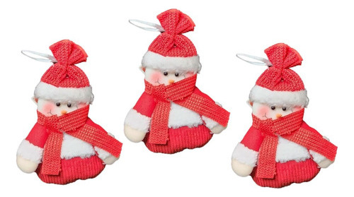 3 Enfeites Papai-noel Ou Boneco D/neve Para Árvore De Natal 