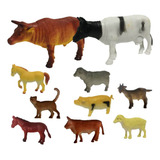 Miniatura Bichos Vida Rural Fazenda Animais Sortidos 10 Pçs