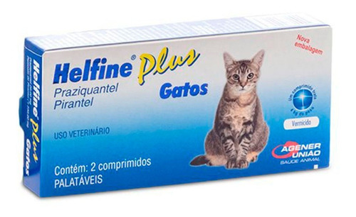 Vermífugo Helfine Plus Para Gatos 2 Comp. Envio Imediato