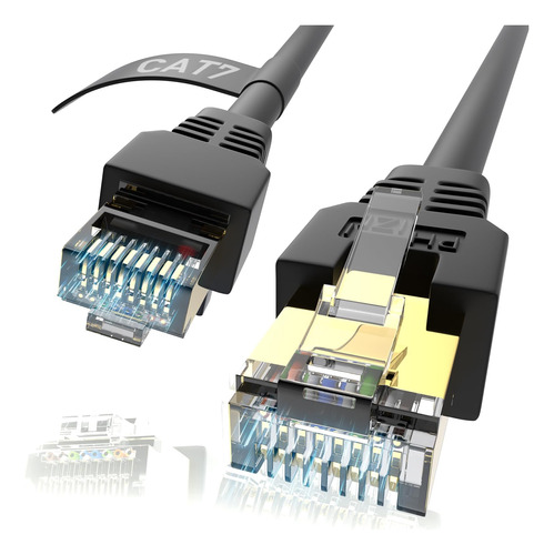 Phizli Cat7 Cable Ethernet De 100 Pies, Exterior Blindado, R