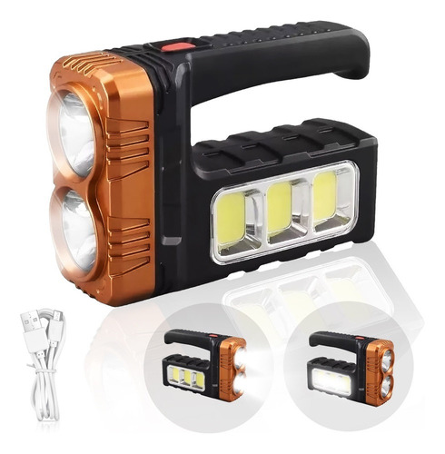 Lampara Táctica 15000 Lm 2led+cob Recargable Solar Usb A