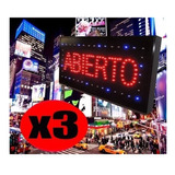 Pack 3 Letrero Luminoso Led 48x25 Cm