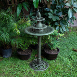 Fuente Cascada Exterior 3 Niveles Pedestal Relajante Verde 4