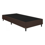 Base Cama Box Solteiro 88x188x25 Sued Marrom Sanmade Maite