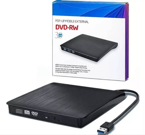 Grabador Externo Dvd/cd Lector Usb 3.0 Slim Para Pc Win Mac