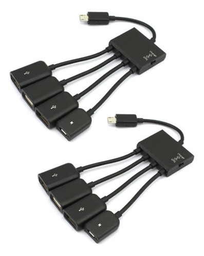 Adaptador Divisor De Cable Otg Hub Micro-usb De 4 Puertos, 2