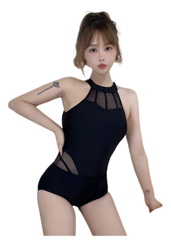 Bañador Bikini Solid Colour Hollow Out One Piece Swimsuit