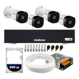 Kit 4 Câmeras Visão Noturna 30m Vhd1230b G7 Dvr 1004 Hd 500g