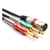 Cable Divisor De 15ft Xlr 3 Pines Macho Doble 6.35mm 1/...