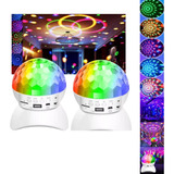 Kit 2 Globo Bola Magic Led Rgb Caixa De Som Bluetooth 