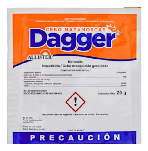 5 Insecticida Dagger Mata Moscas  Sobre 20gr Cebo Granulado 