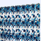Cortinas Janela Bela Floral Azul 3,0x2,2 P/ V/ 2 Metros Sala