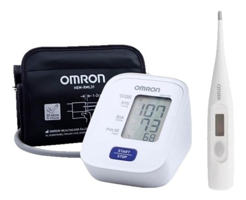 Omron Combo Tensiómetro De Brazo Hem 7120 + Termómetro 