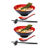 Juego De 2 Cuencos Japoneses De 34 Onzas Ramen De Melamina, 