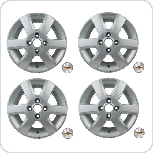 Llanta 14 4x100 Kit X 4 Originales Chevrolet Con Centros