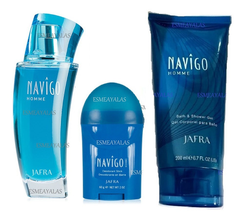 Jafra Navigo Azul Hombre+ Gel Para Ducha+ Mini Envio Gratis