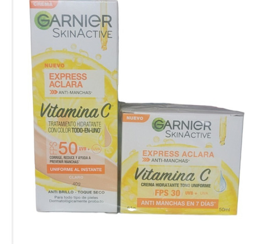 Pack Garnier Express Aclara Vitamina C Antimanchas