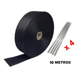 Fita Térmica Termotape Escapamento 2pol X 10m Preta + 4 Zip 